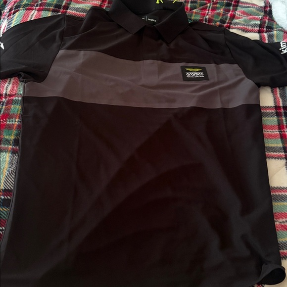 Official Aston Martin minimal polo shirt black, size medium - Picture 2 of 3
